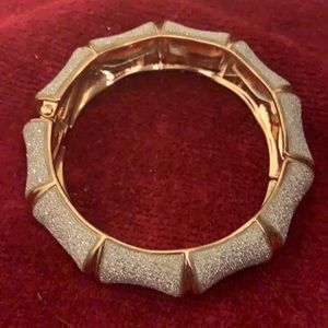 Gold and silver bamboo look bracelet